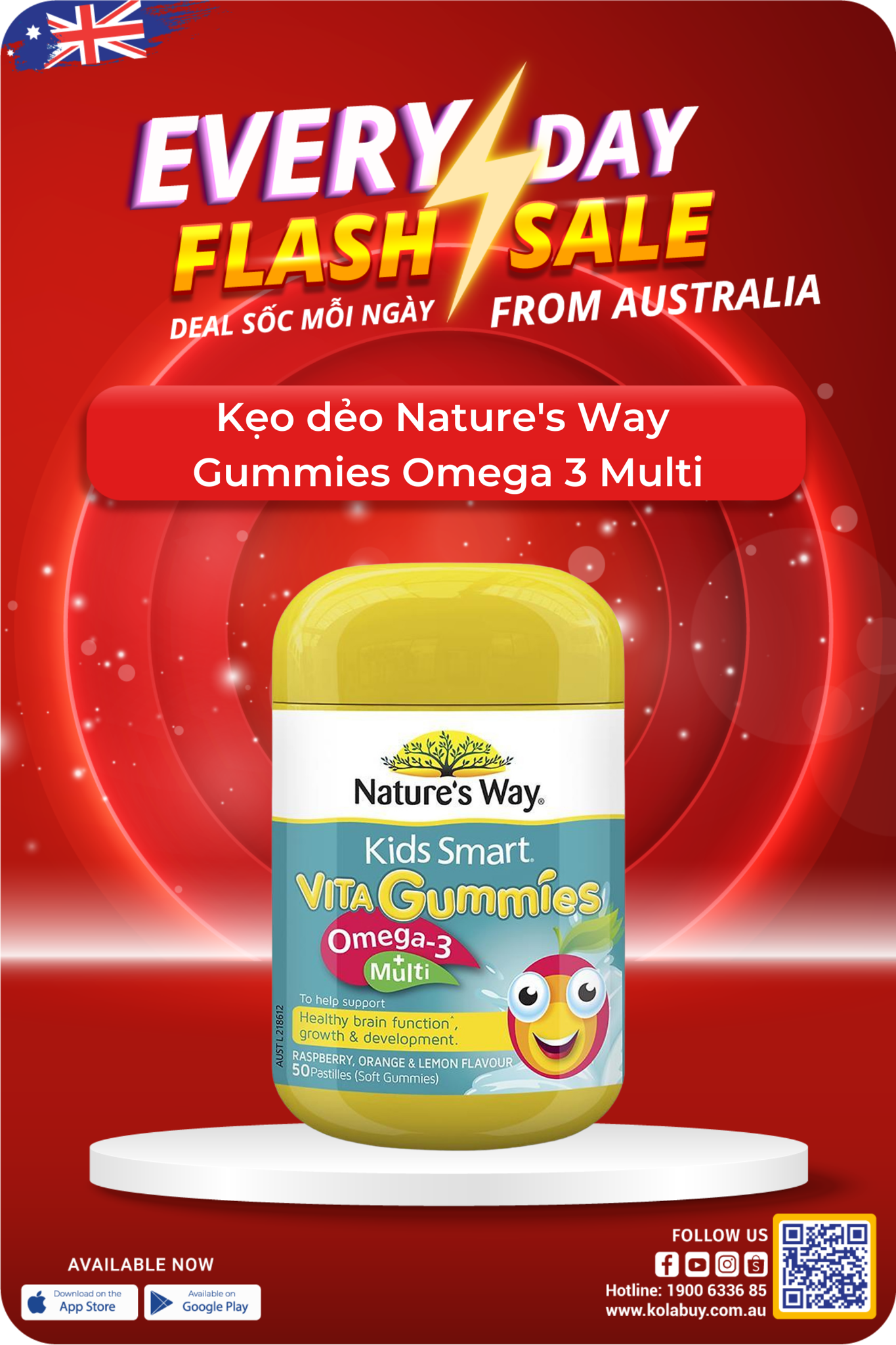 Kẹo dẻo Nature's Way  Gummies Omega 3 Multi