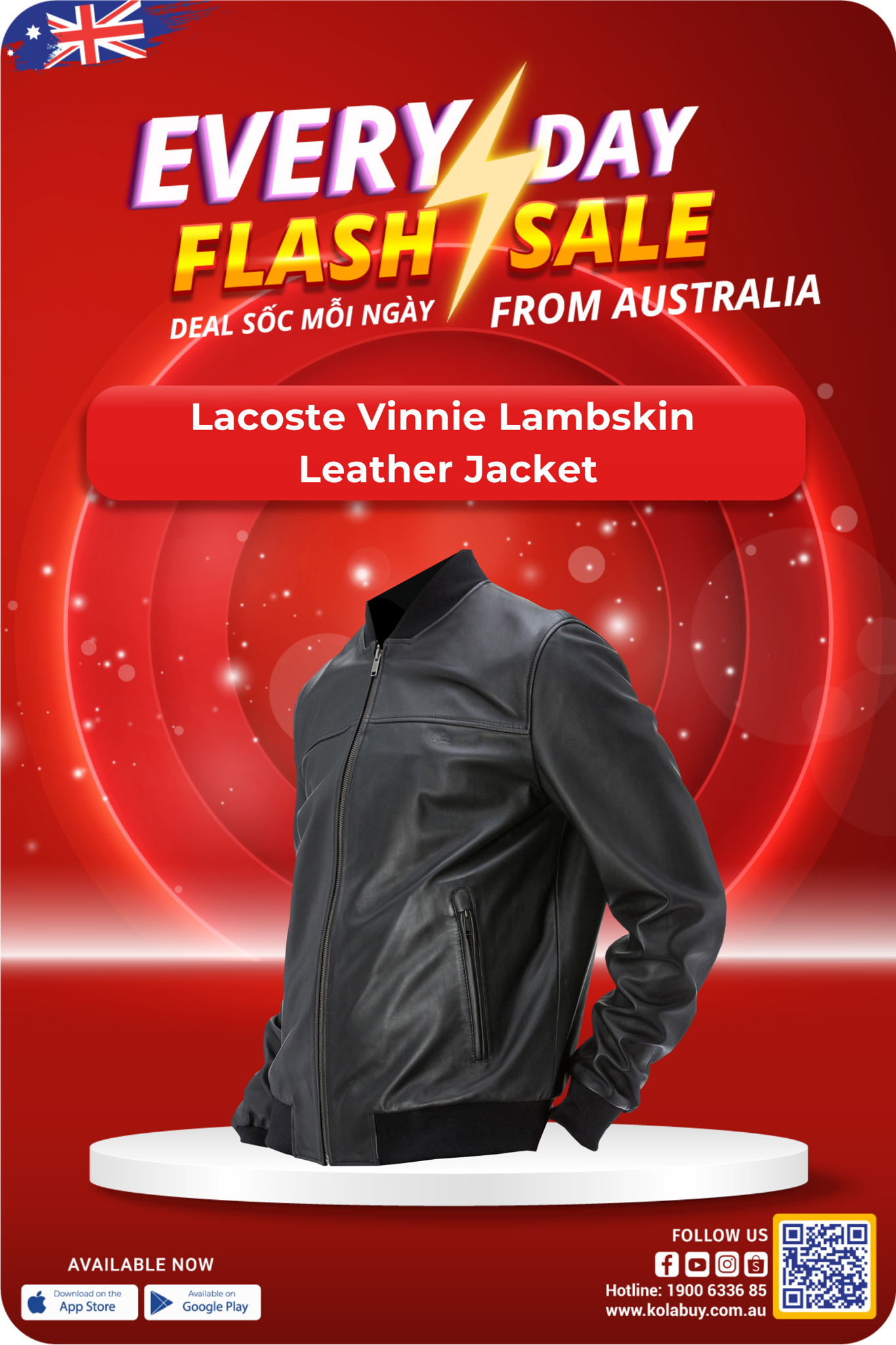 Lacoste Vinnie Lambskin Leather Jacket