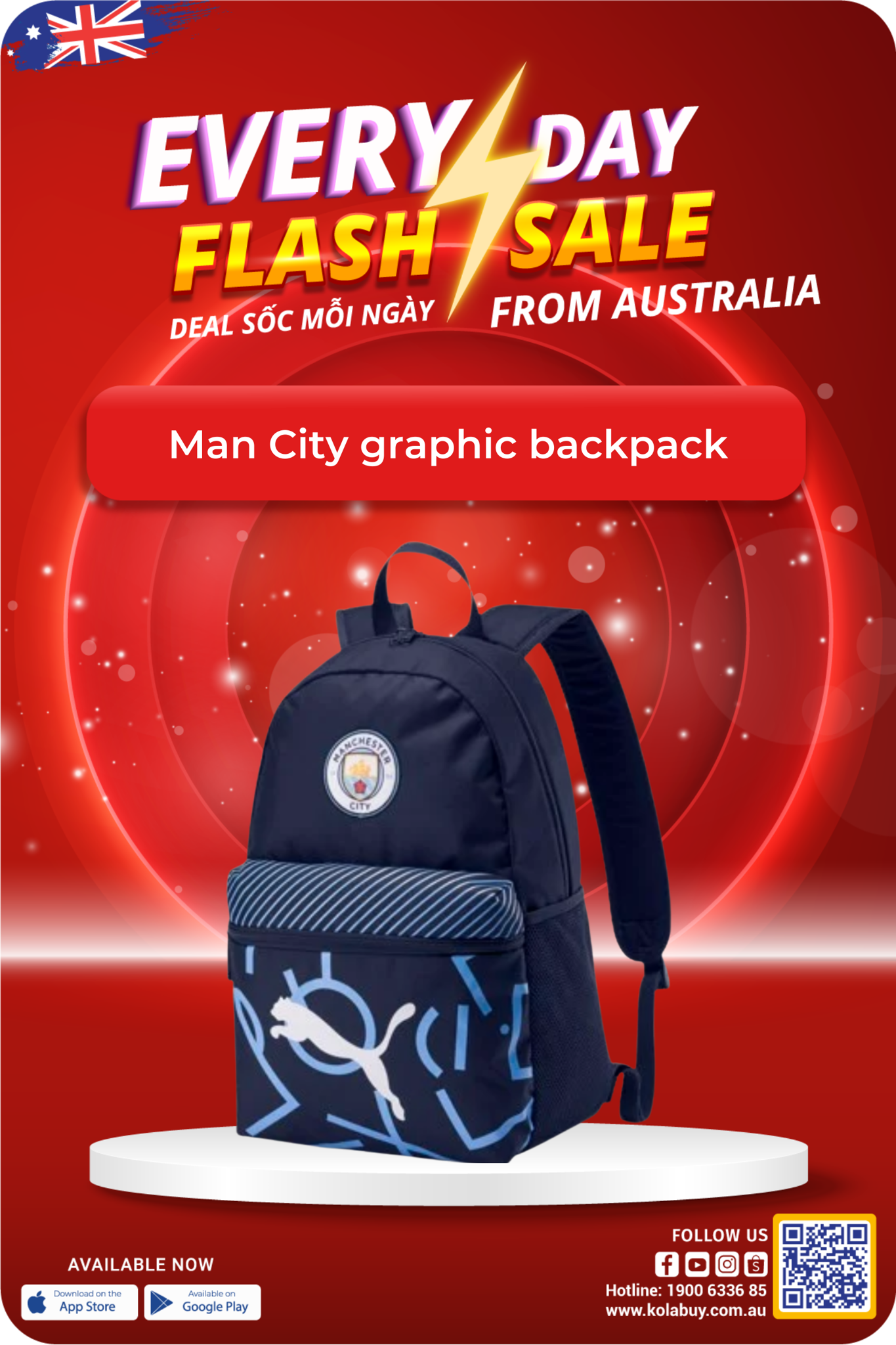 Man City graphic backpack