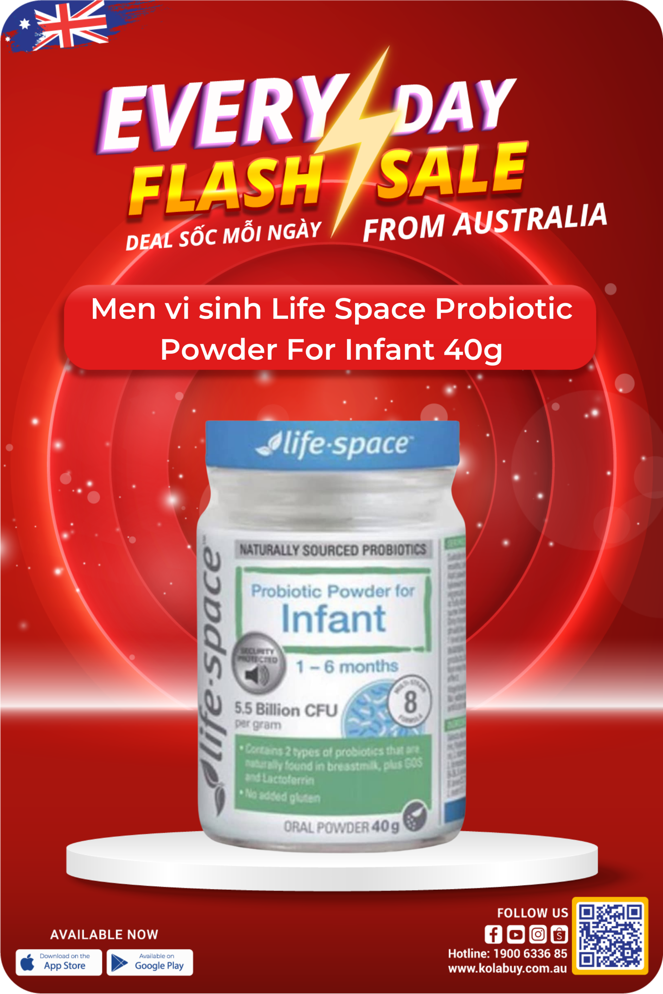 Men vi sinh Life Space Probiotic Powder For Infant 40g