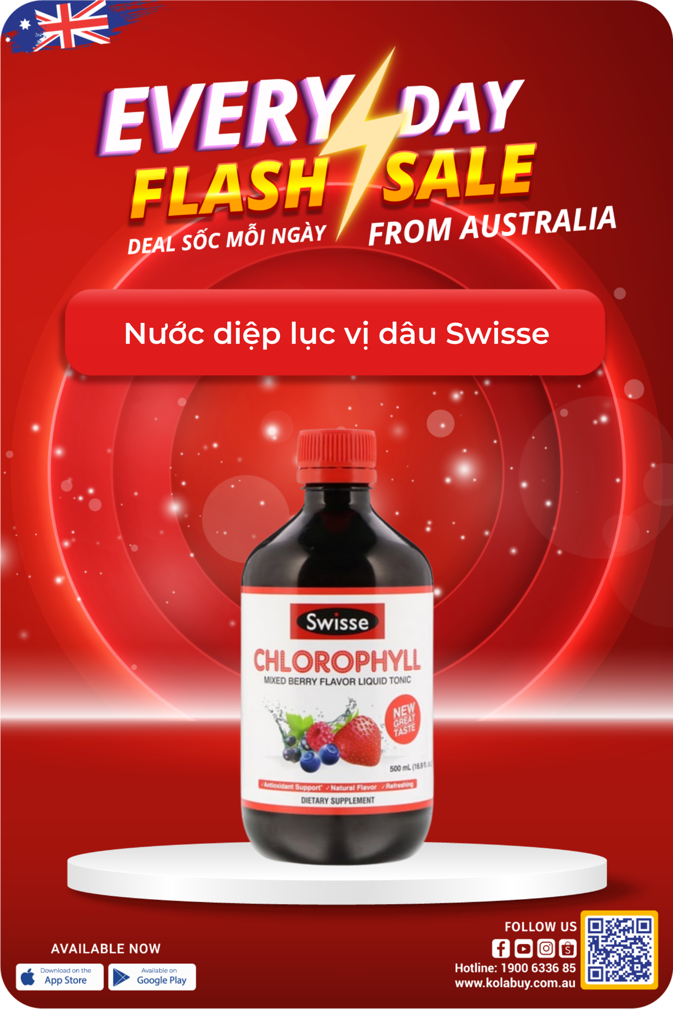 Nước diệp lục vị dâu Swisse
