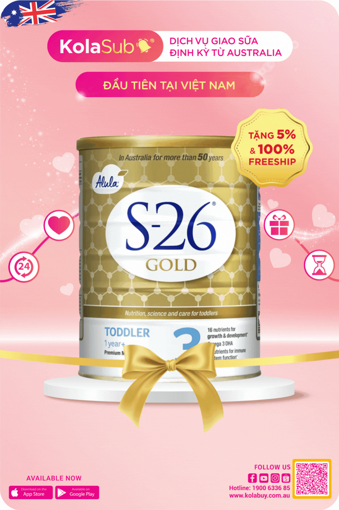 Dịch vụ giao sữa Úc định kỳ cho bé 1 - 3 tuổi