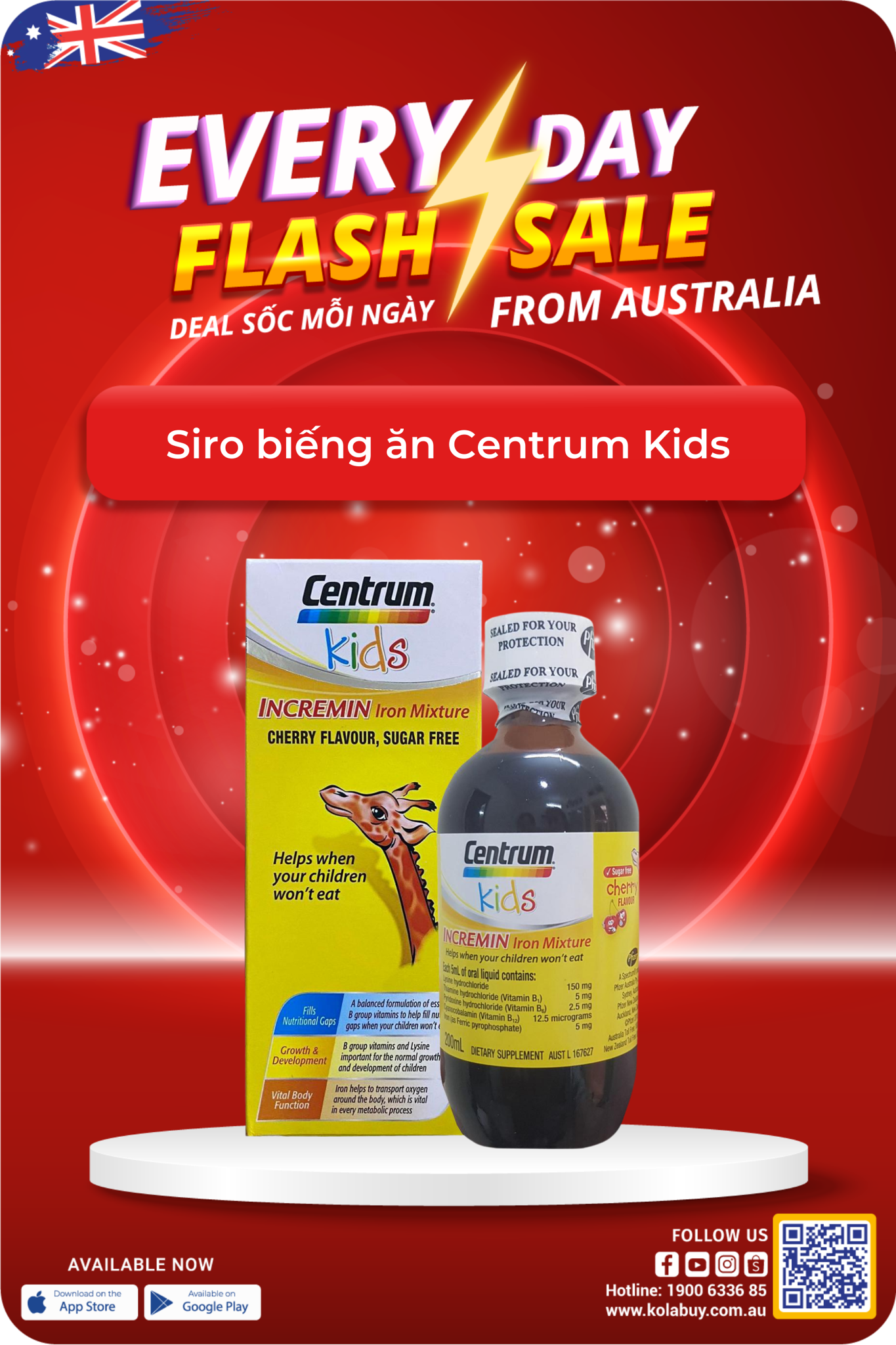 Siro biếng ăn Centrum Kids