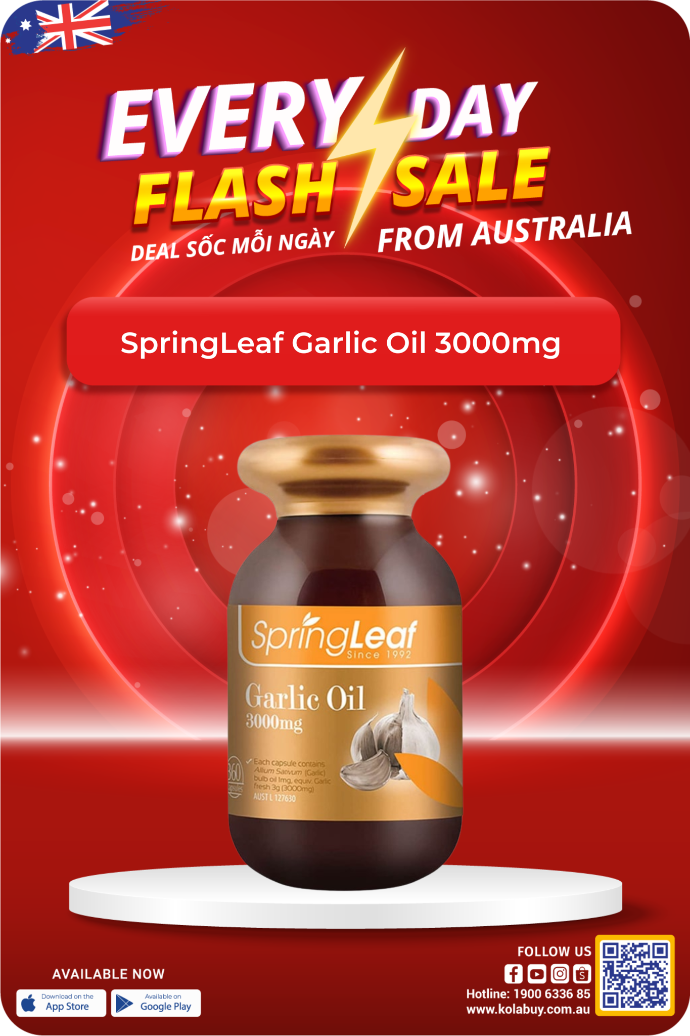 SpringLeaf Garlic Oil 3000mg 360 viên