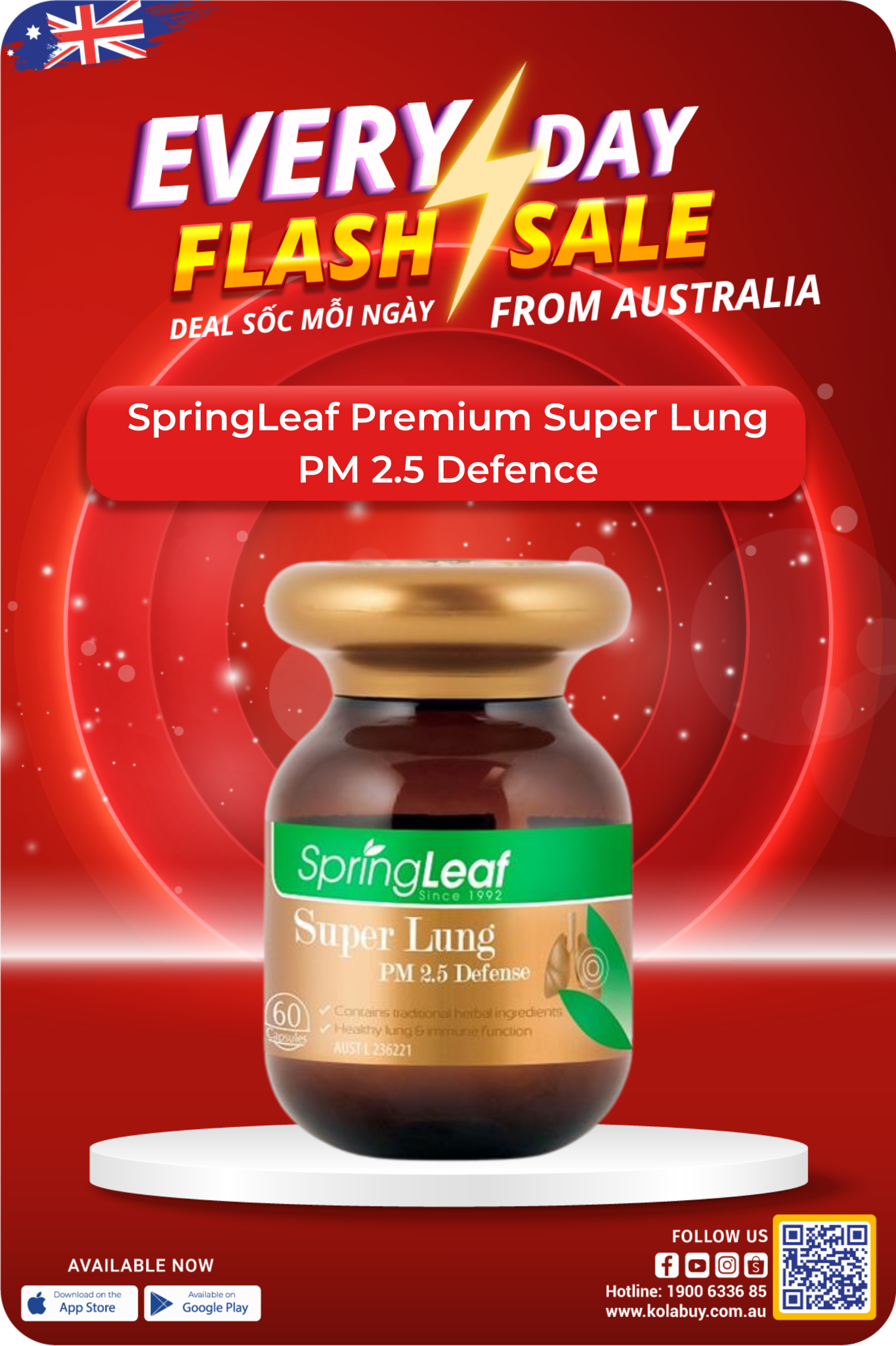 Viên uống bổ phổi SpringLeaf Premium Super Lung PM 2.5 Defence 60 viên ...