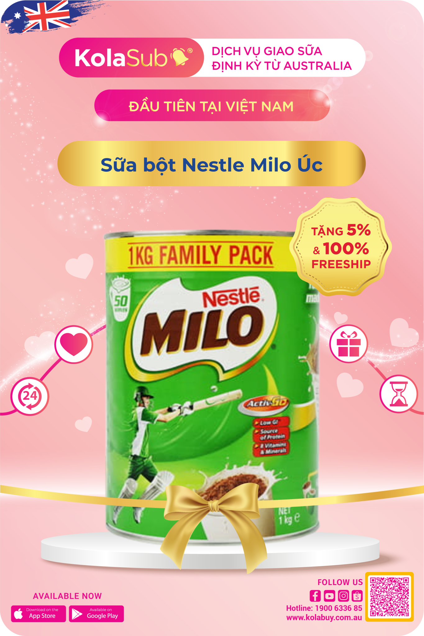 Sữa bột Nestle Milo Úc