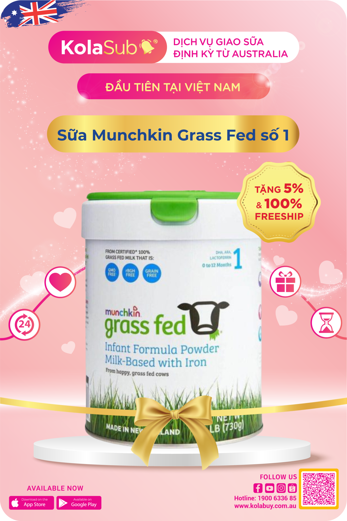 Sữa Munchkin Grass Fed số 1