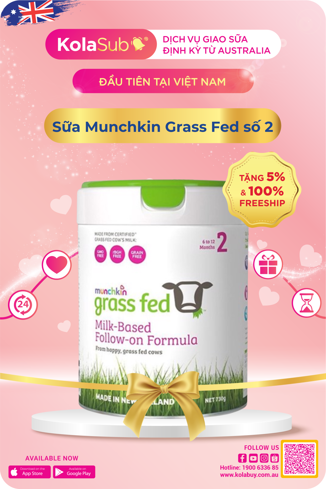 Sữa Munchkin Grass Fed số 2