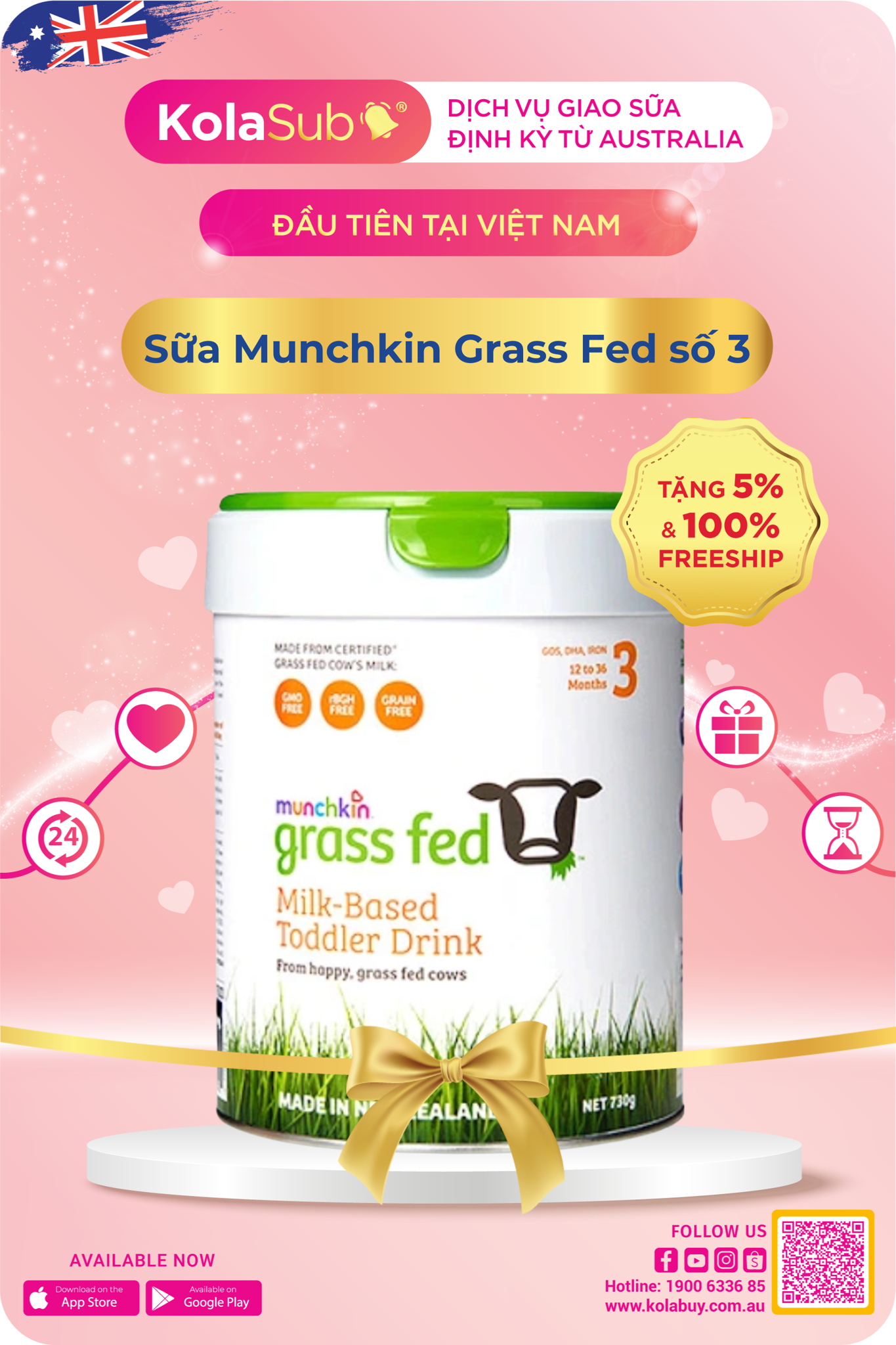 Sữa Munchkin Grass Fed số 3