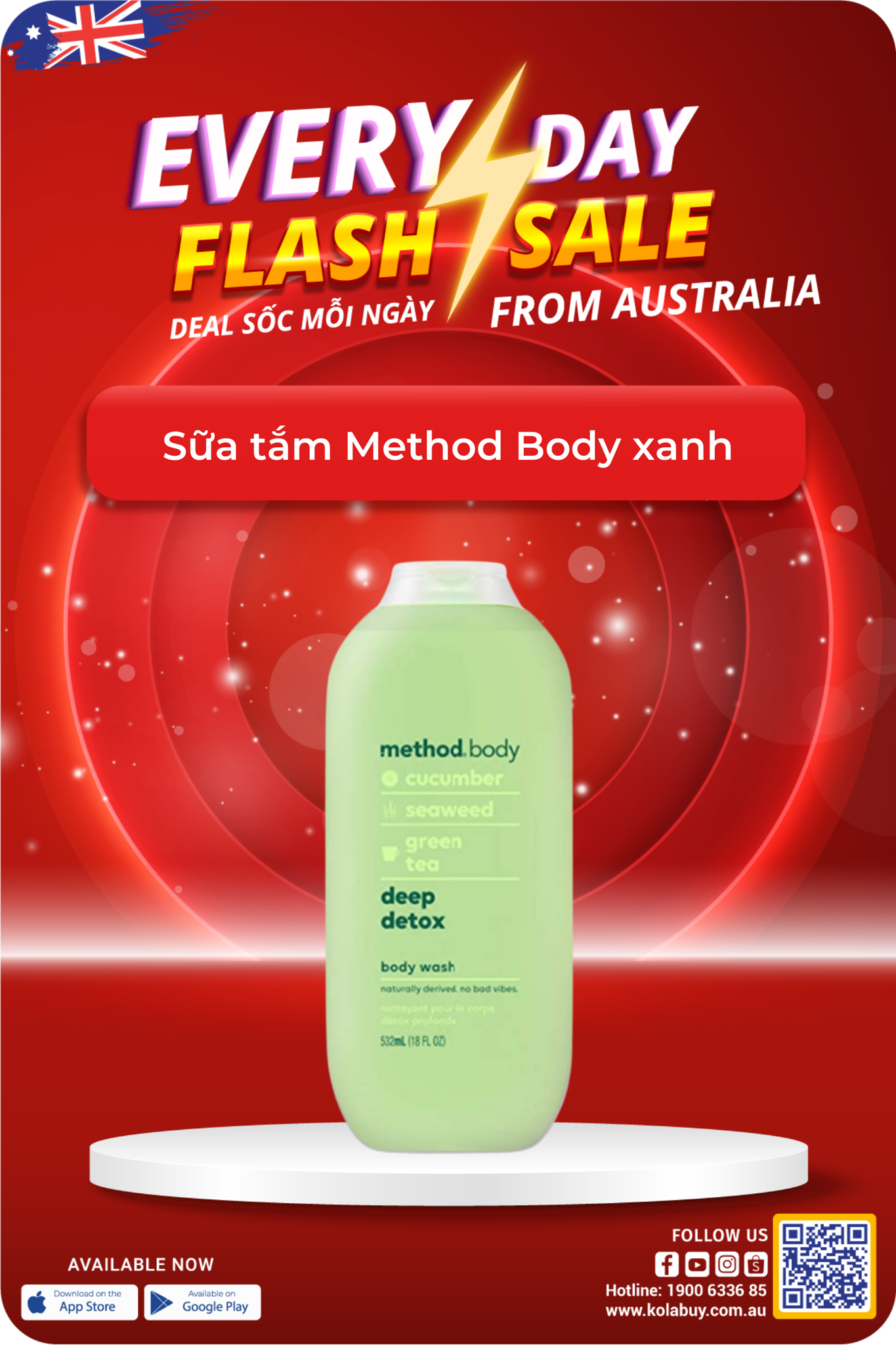 Sữa tắm Method Body xanh