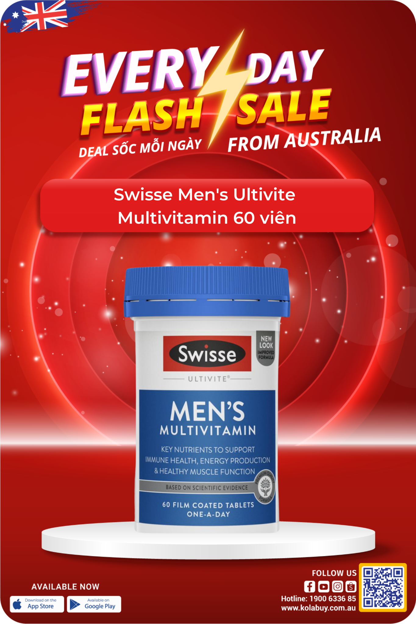 Swisse Men's Ultivite  Multivitamin 60 viên