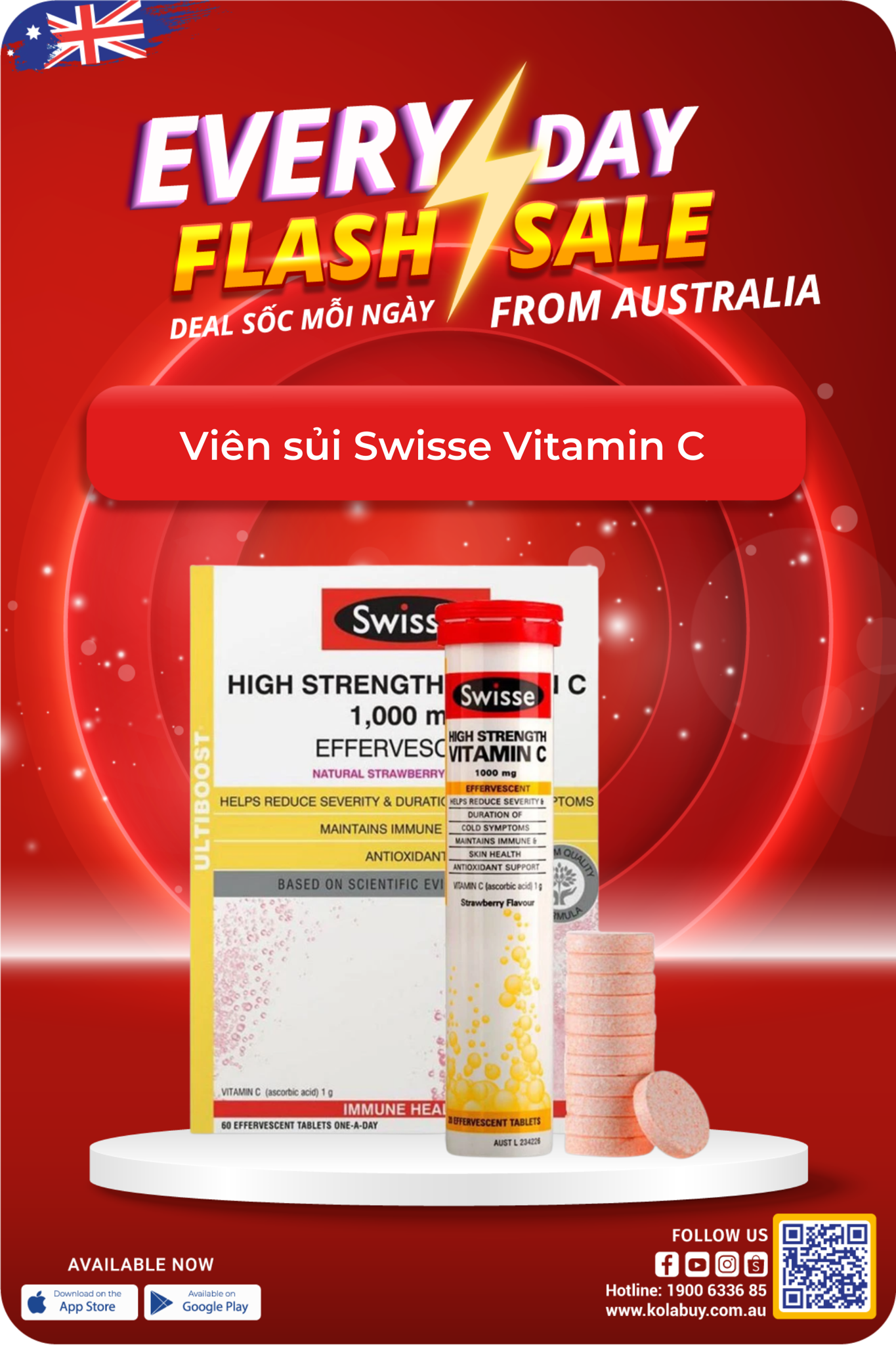 Viên sủi Swisse Vitamin C