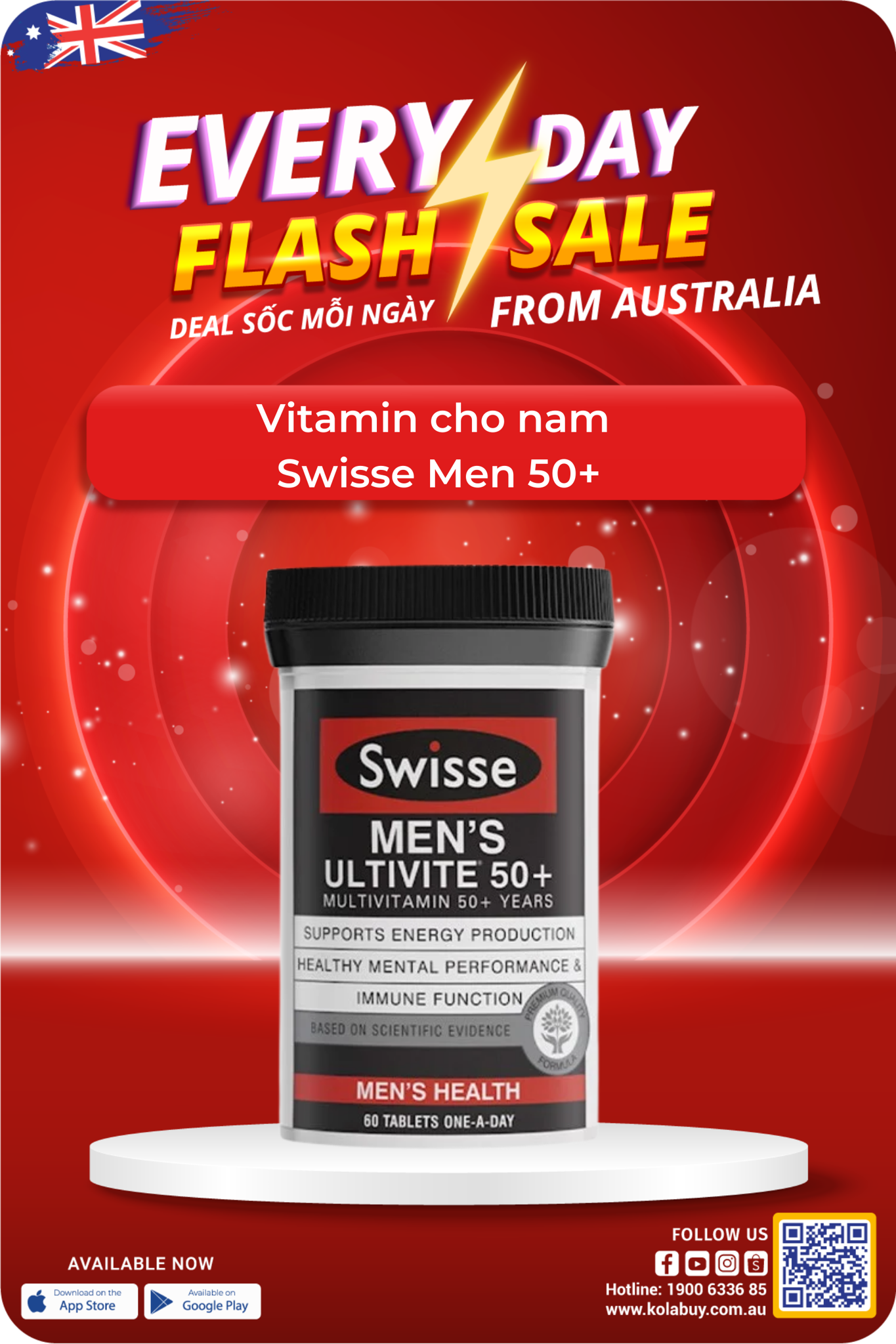 Vitamin cho nam Swisse Men 50+