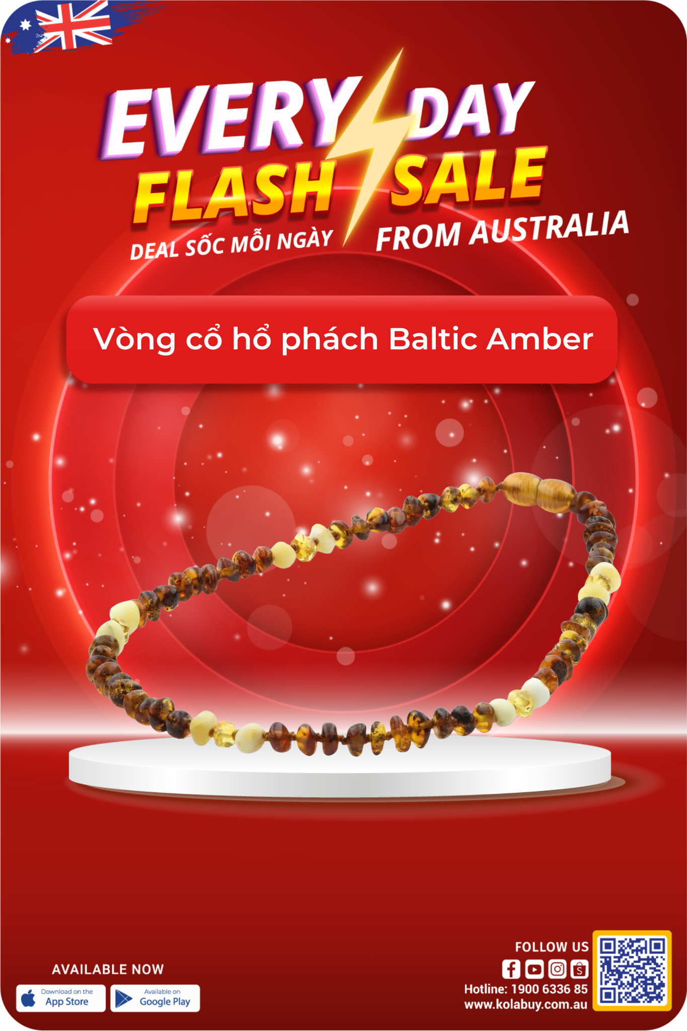 Vòng cổ hổ phách Baltic Amber