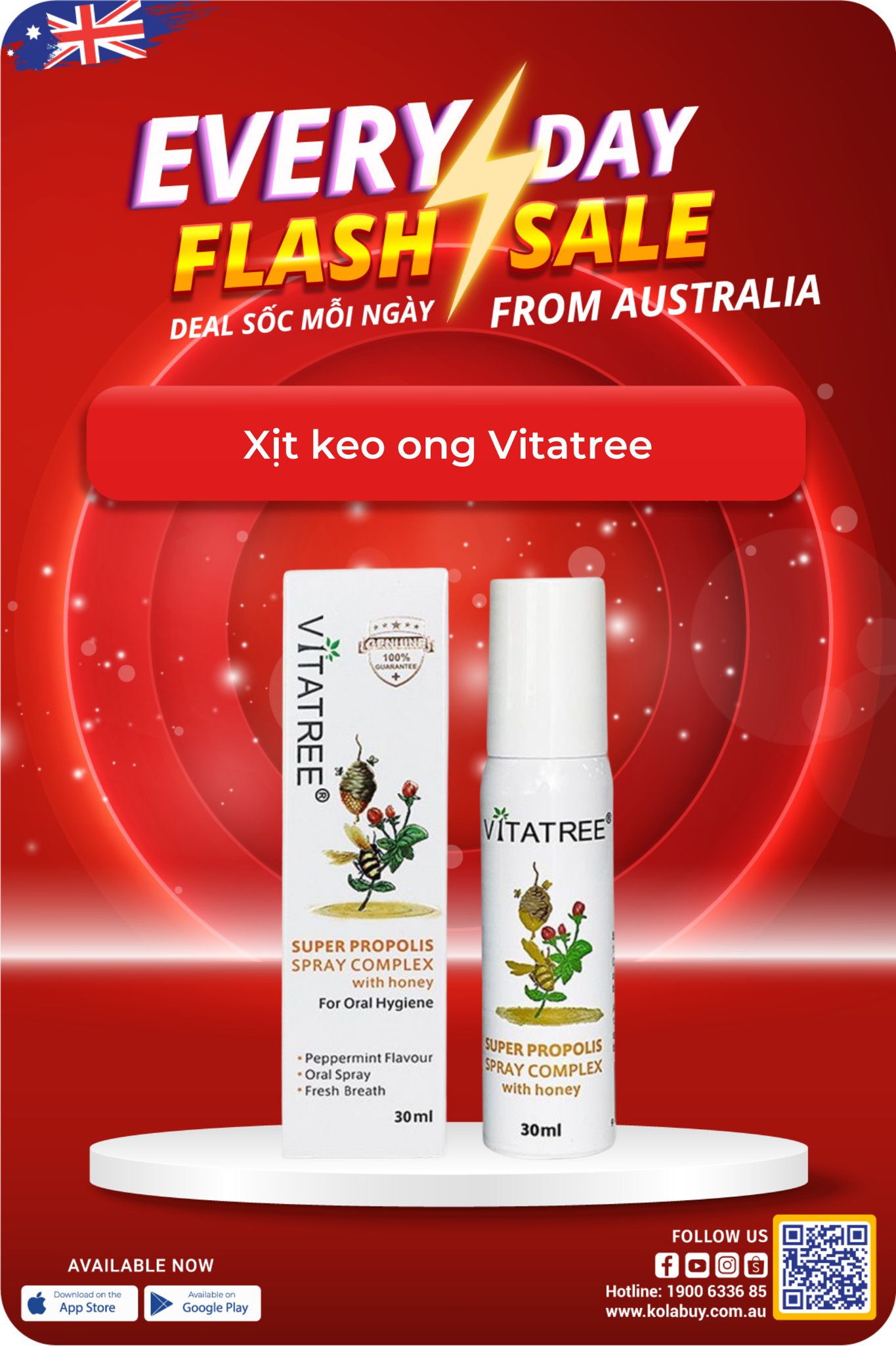 Xịt keo ong Vitatree