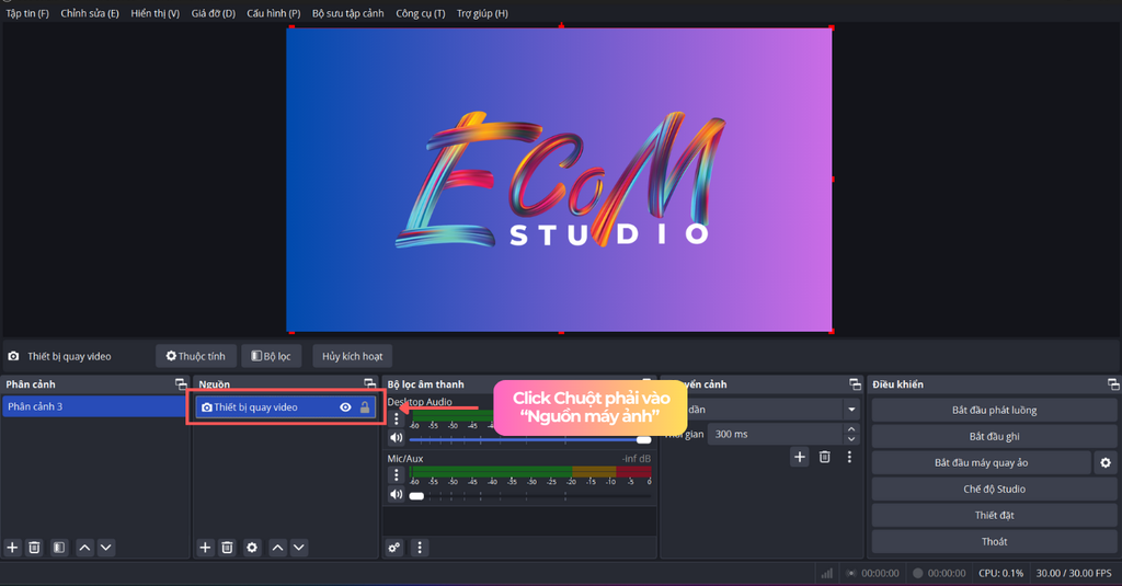 Kỹ thuật tách phông chorma key trên obstudio khi livestream