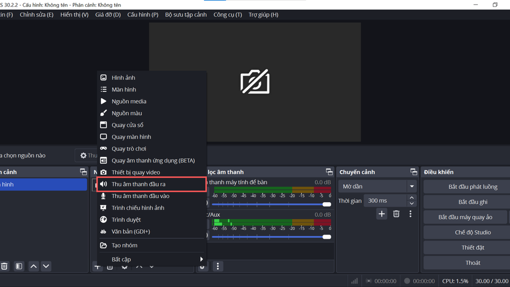 Hướng dẫn ghi âm thanh trên phần mềm obs khi livestream