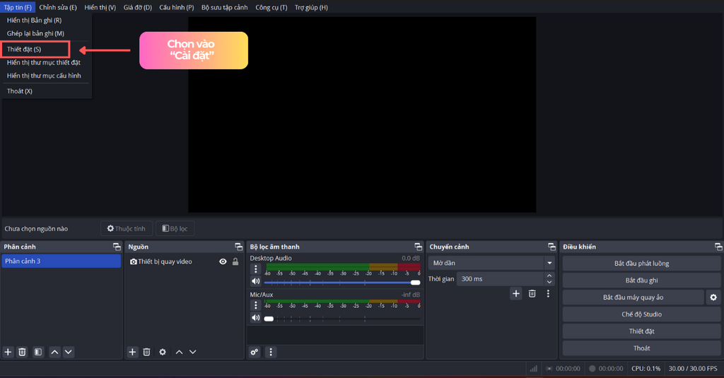 Tùy chỉnh cấu hình file ghi trên phần mềm obs khi livestream