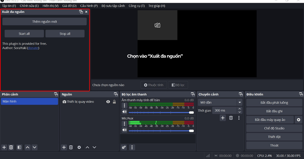 Hướng dẫn phát live đa luồng trên phần mềm