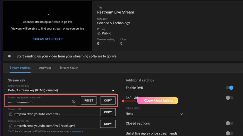 CÁCH PHÁT LIVE YOUTUBE TỪ PHẦN MỀM OBS 30.2.2