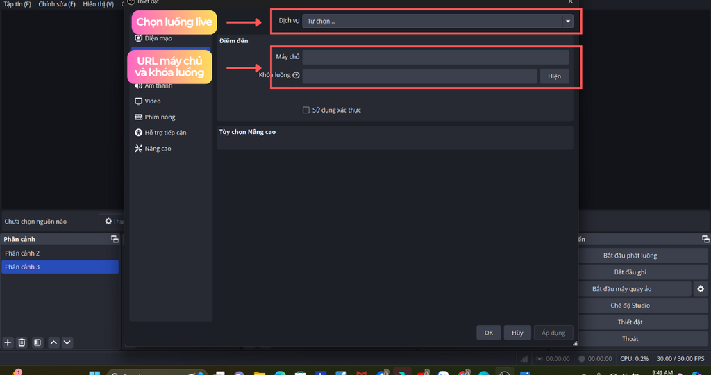 hướng dẫn cấu hình cơ bản cho obs studio 30.2.2