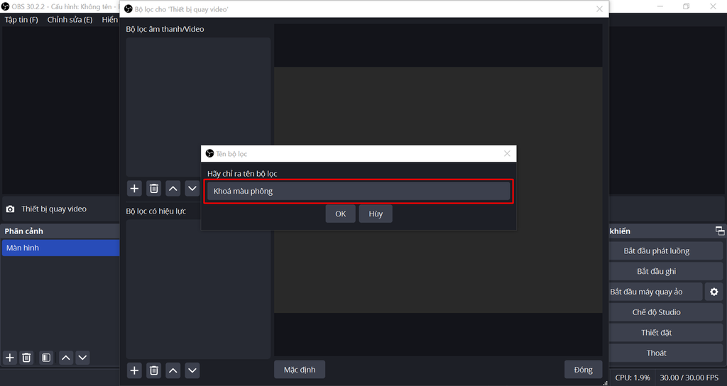 Kỹ thuật tách phông chorma key của obs studio khi livestream