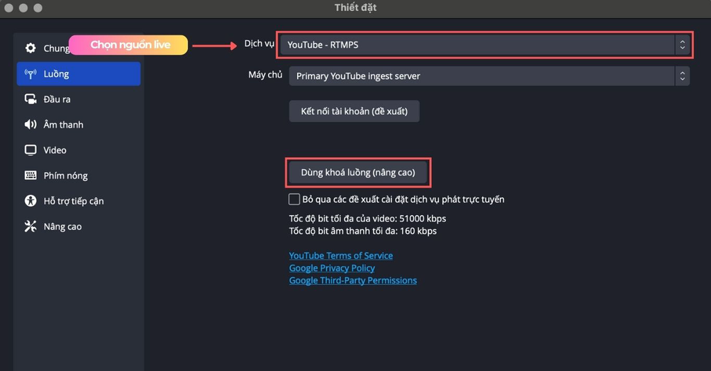 CÁCH PHÁT LIVE YOUTUBE TỪ PHẦN MỀM OBS 30.2.2