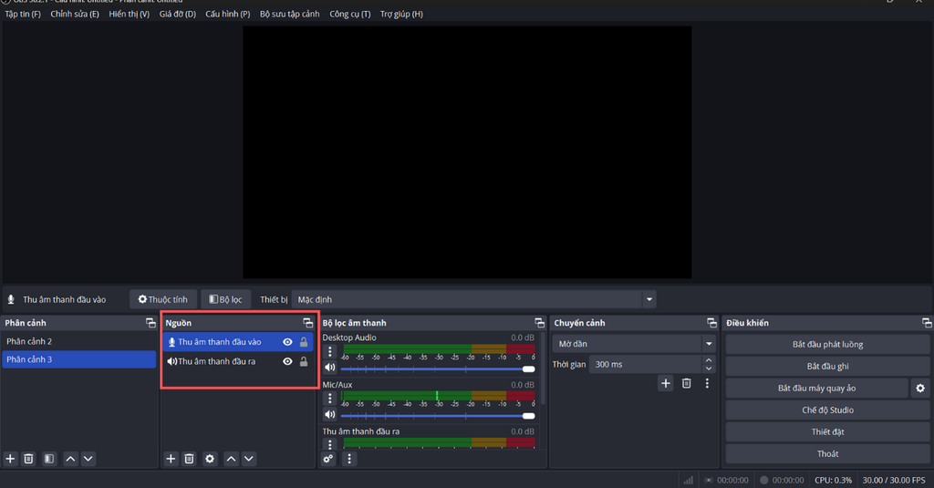 Thiết lập nguồn video và âm thanh
