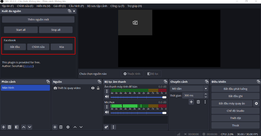 Hướng dẫn phát live đa luồng trên phần mềm