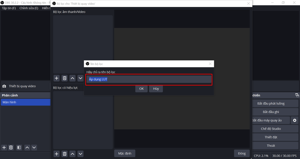 Hướng dẫn thêm lut màu trên phần mềm obs khi livestream