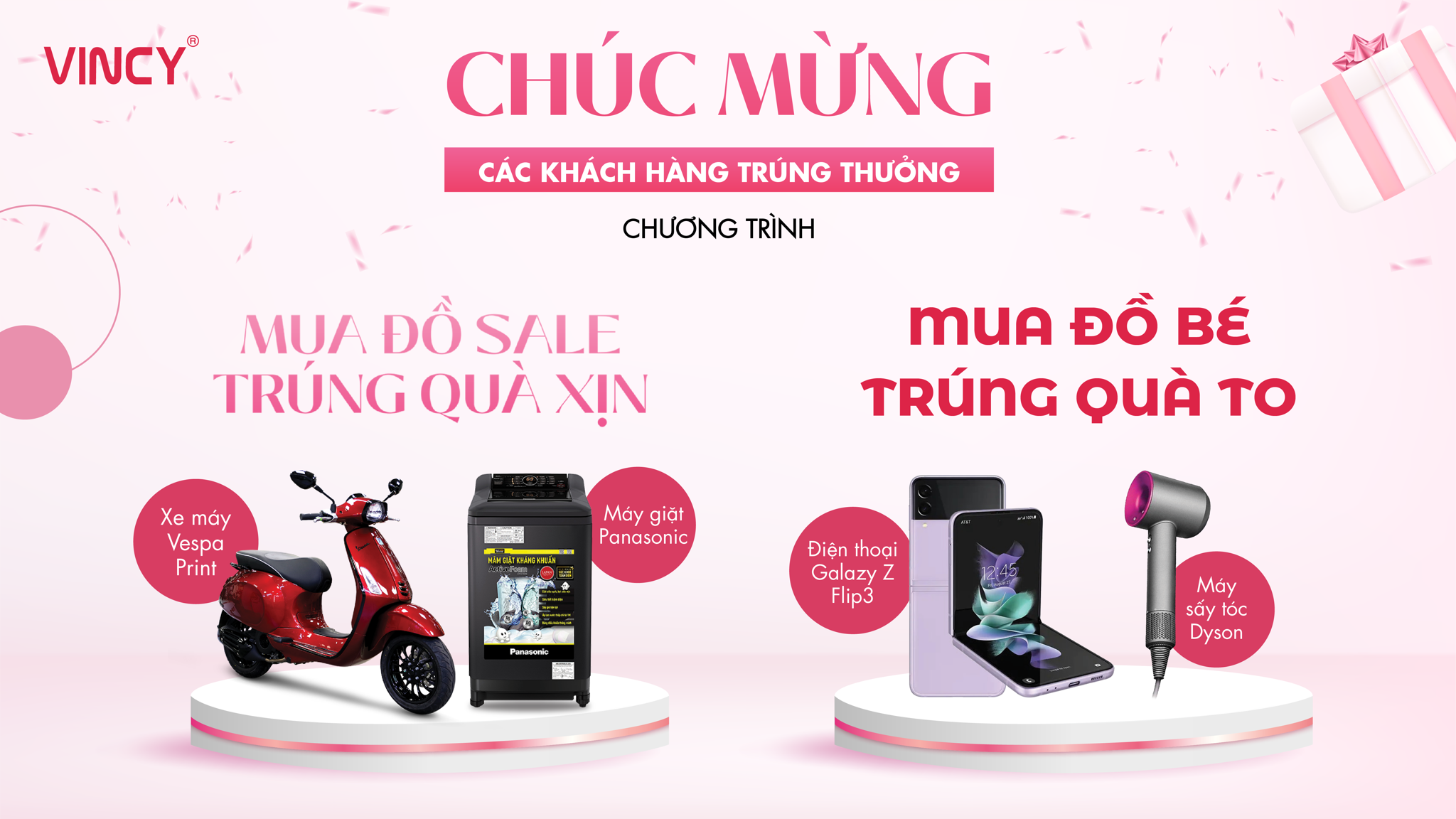 Tổng kết chương trình MUA ĐỒ SALE TRÚNG QUÀ XỊN và MUA ĐỒ BÉ TRÚNG QUÀ TO