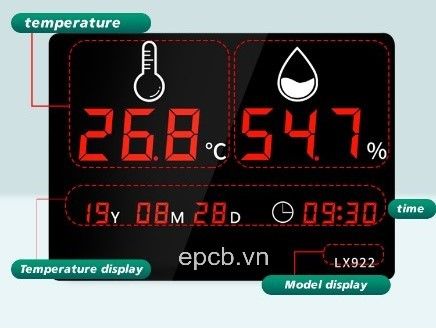 Đồng hồ Led lịch vạn niên nhiệt độ độ ẩm ES-LX922