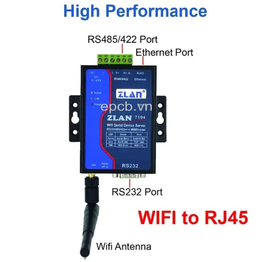 ZLAN7104 - Bộ chuyển đổi RS485/RS232/RS422 sang WIFI