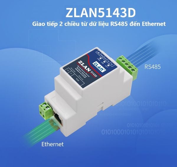 Bộ chuyển đổi tín hiệu RS485 sang Ethernet ZLAN5143D