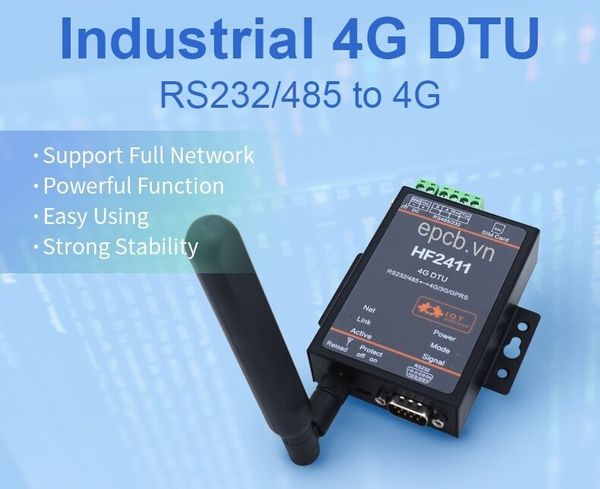 Bộ chuyển đổi tín hiệu RS485 sang 4G LTE DTU HF2411