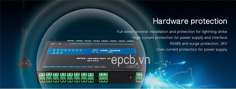 Bộ điều khiển 8 kênh IO qua mạng Ethernet USR-IO808