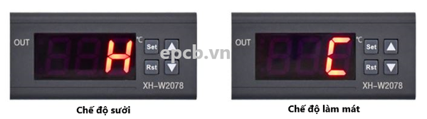 Bộ điều khiển nhiệt độ 0 ~ 999°C hiển thị led 7 đoạn XH-W2078