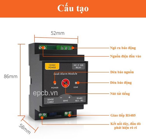 Bộ điều khiển phát hiện, cảnh báo rò rỉ nước ES-WDC-03 ( Tích hợp Relay đóng ngắt )