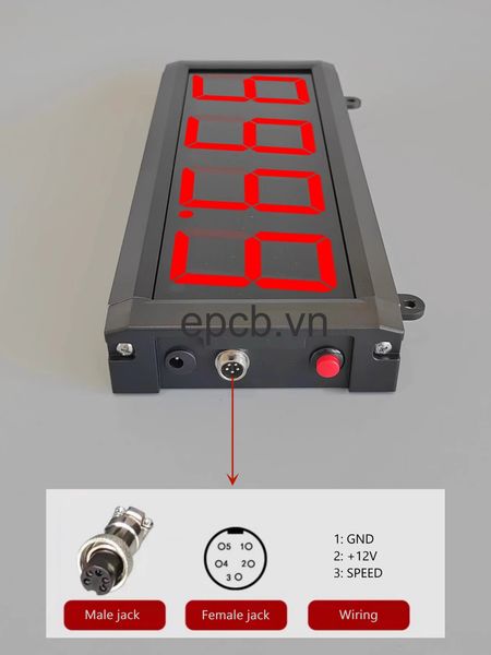 Bộ đo tốc độ sử dụng con lăn hiển thị đồng hồ LED EA-CD-L01