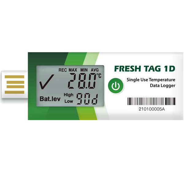 Bộ ghi nhiệt độ USB Fresh tag 1D ( Nhiệt kế tự ghi LCD )