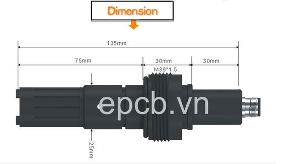 Cảm biến đầu dò đo khí clo dư FCL nước ES-FCL-WT-01 ( RS485 & 4 - 20mA )