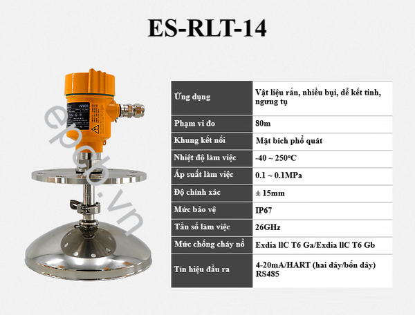 Cảm biến đo mức radar ES-RLT (Radar Level Transmitter)