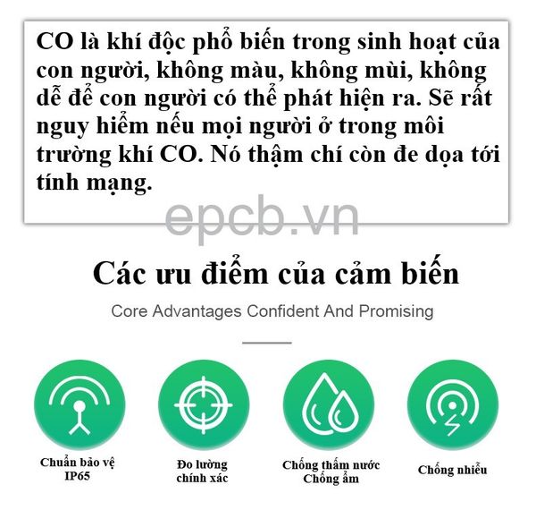 Cảm biến đo nồng độ khí cacbon monoxide CO ES-CO-01 ( RS485 Modbus RTU )