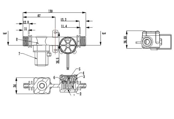 Cảm biến lưu lượng nước tích hợp van điện từ YF-S201