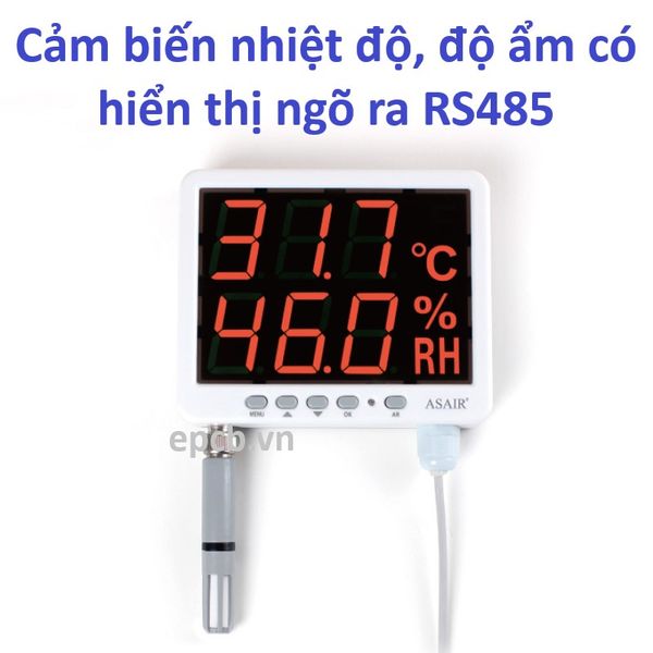 Cảm biến nhiệt độ, độ ẩm có hiển thi ngõ ra RS485 ES-TH-AS109