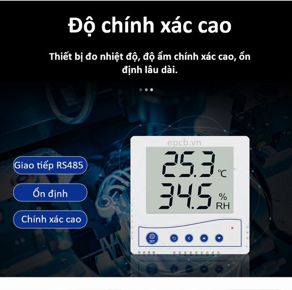 Cảm biến nhiệt độ, độ ẩm có hiển thị RS485 ES-TH-LCD-02