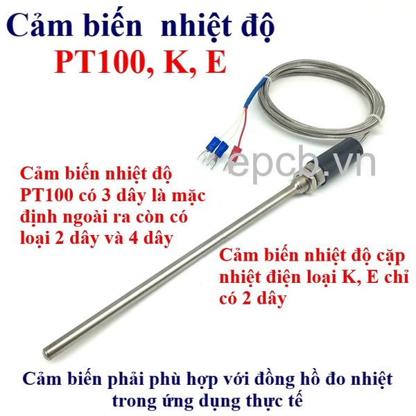 Cảm biến nhiệt độ chống thấm PT100, K, E