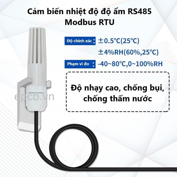 Cảm biến nhiệt độ, độ ẩm RS485 Modbus RTU ES-TH-02 ( Vỏ nhựa )