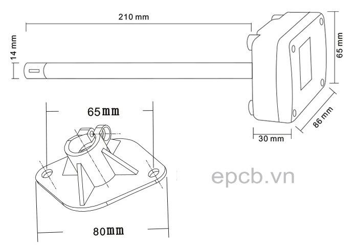 Cảm biến tốc độ gió trong đường ống HVAC RK100-05