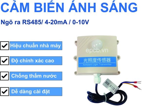 Cảm biến ánh sáng công nghiệp ES-ALS-01 (RS485 | 4-20mA)